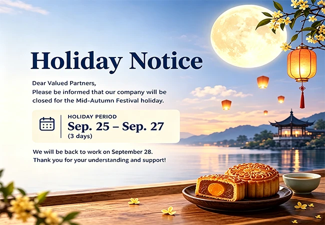 2026 Mid-Autumn Festival Holiday Notice 2026 Mid-Autumn Festival Holiday Notice